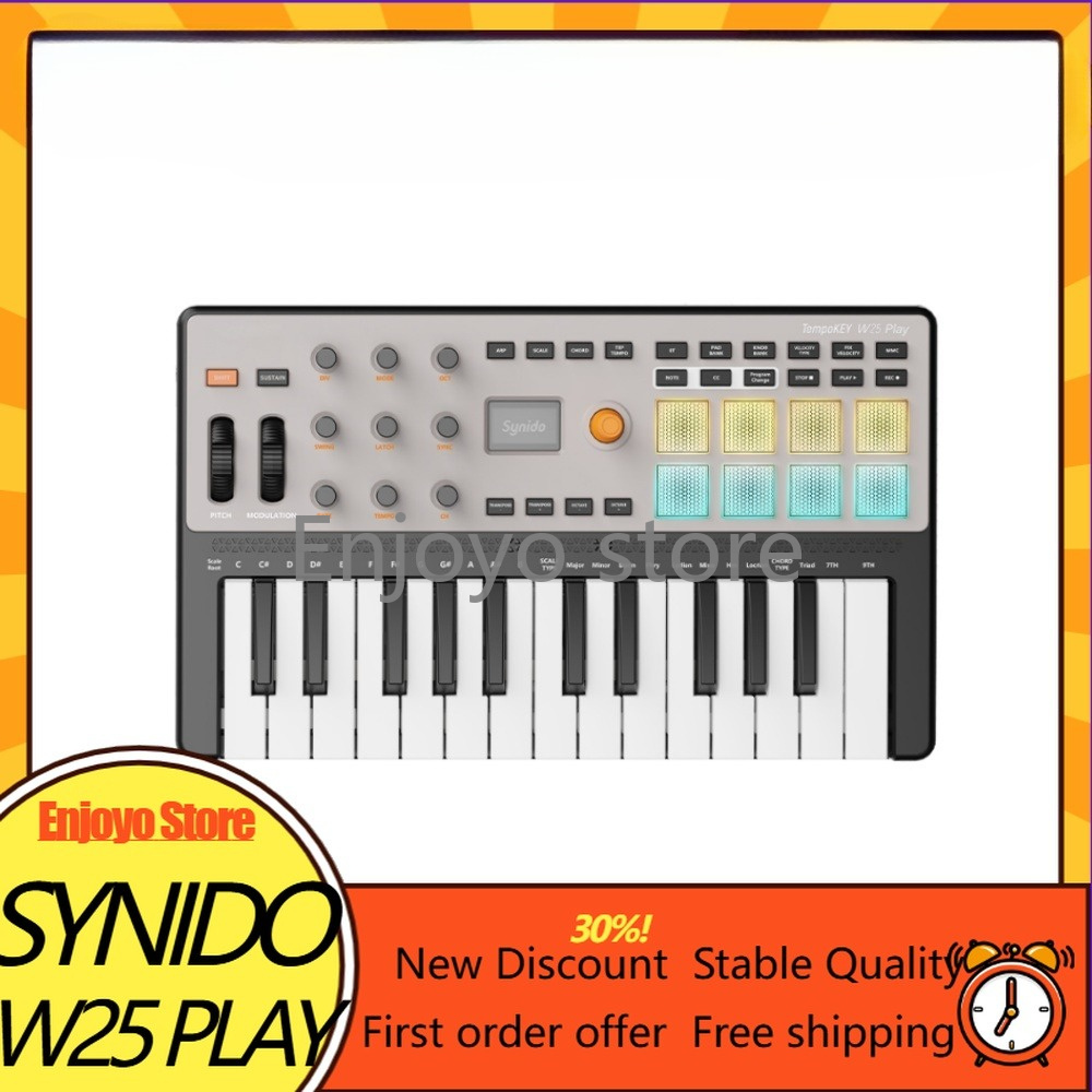 Synido TempoKEY W25：ワイヤレスMIDIキ - Midi Controller Pad のレビューと価格