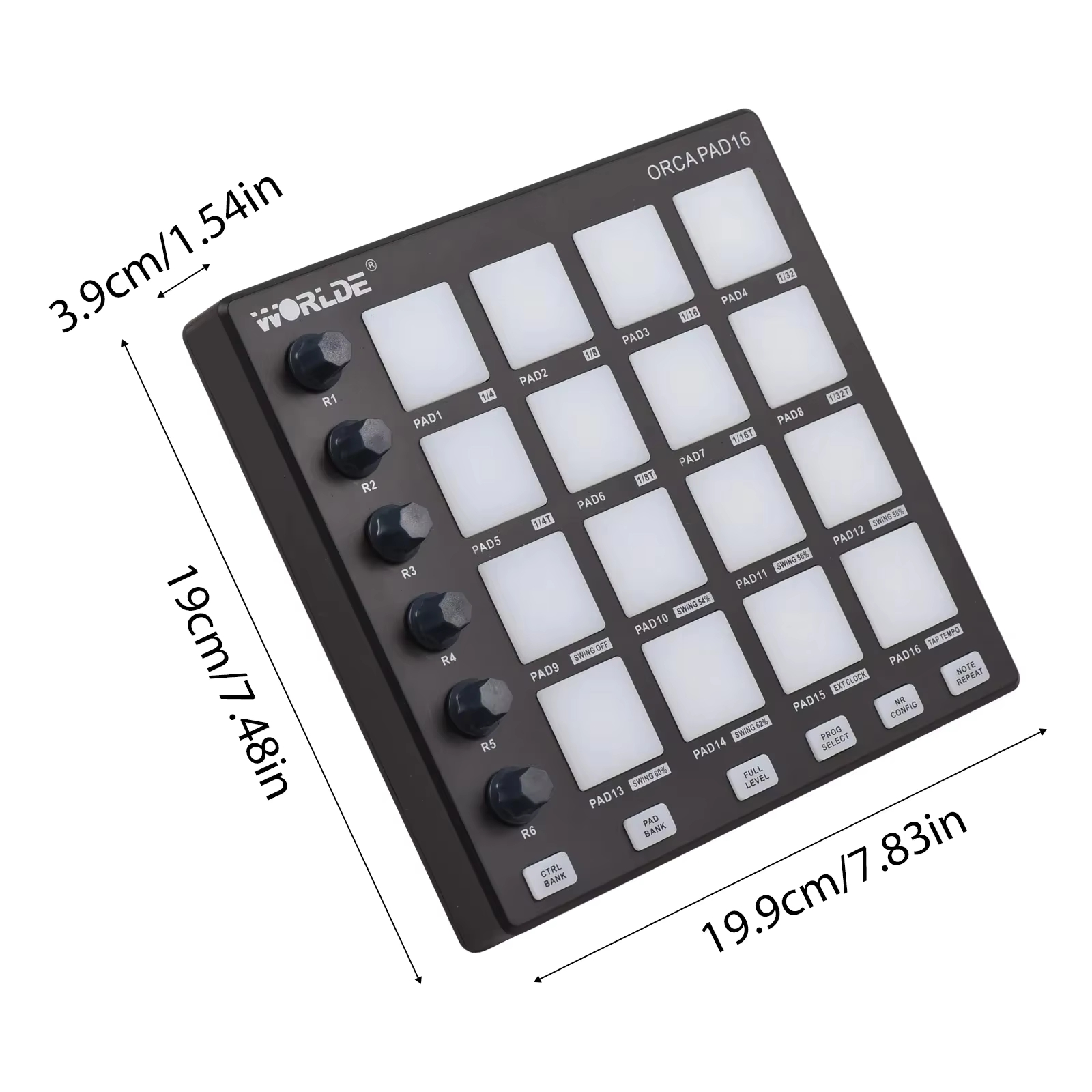 WORLDE ORCA PAD16 MIDIコントローラー。 - Midi Controller Pad のレビューと価格