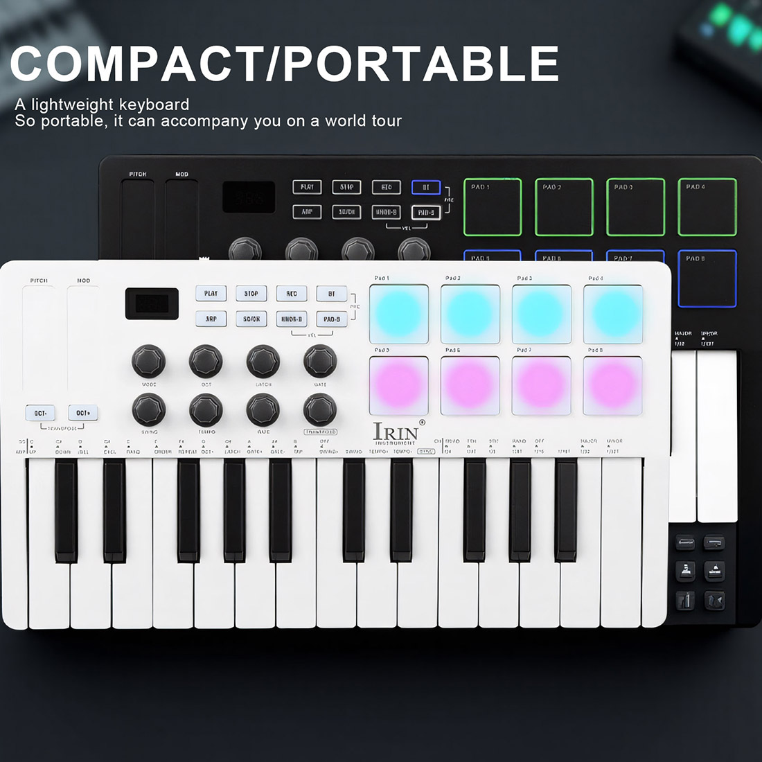 SMK-25 ポータブルキーボード MIDIコントローラー、 - Midi Controller Pad のレビューと価格